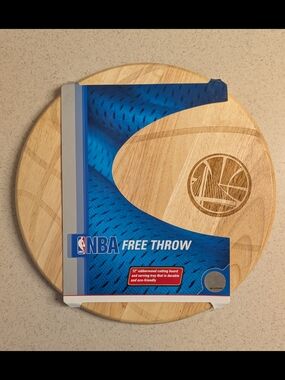 NBA Golden State Warriors Cutting Board Charcuterie Logo Basketball Wood New 12"